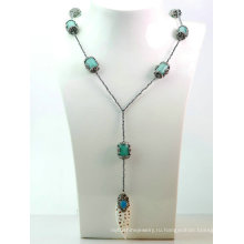 Новый дизайн ювелирных DIY Гематит природных Gemstone бирюзовый ожерелье кулон